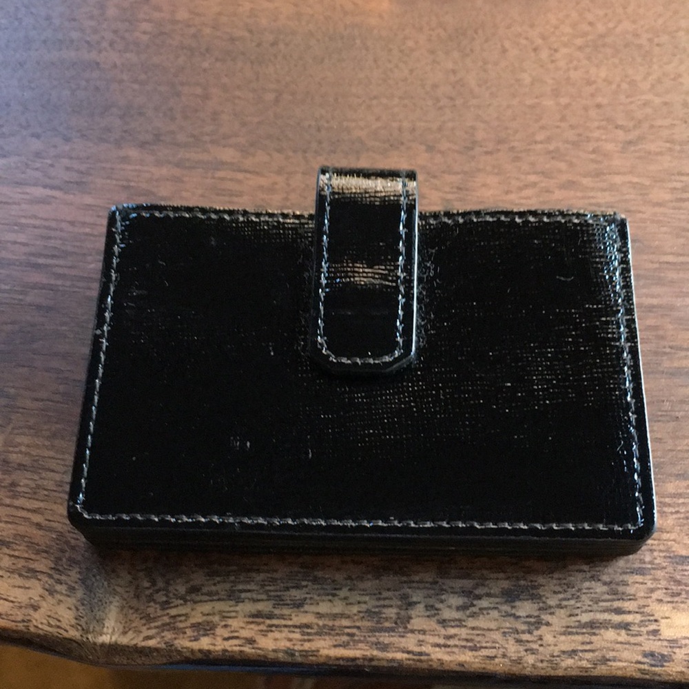 Nordstrom Black Patent Leather Accordion Wallet